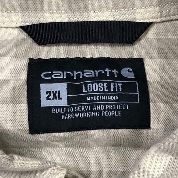 Carhartt Outdoor Workwear Loose Fit Plaid Button Down Shirt Mens 2XL - Picture 3 of 4